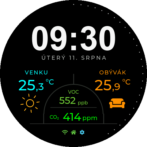 Denní dashboard Waveshare Hodiny